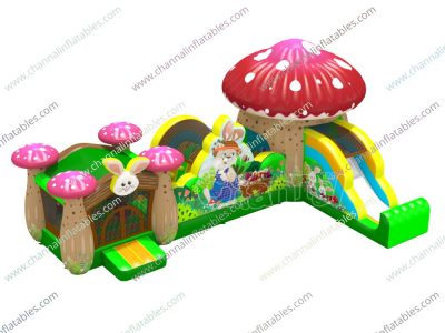 bunny & mushroom inflatable playground