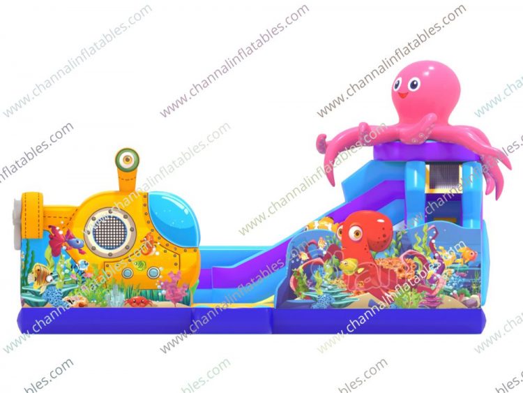 side view of ocean inflatable playground