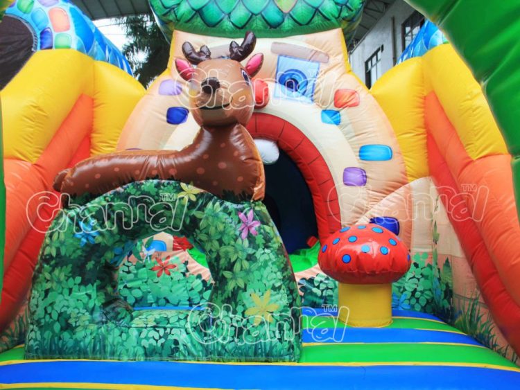 inflatable deer obstacle on inflatable bouncing playground