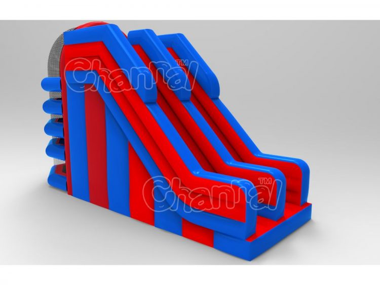 blue red inflatable slide