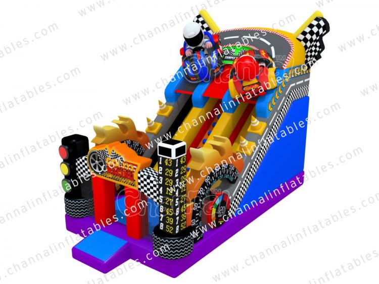 car racing inflatable slide