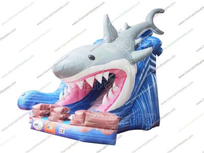 giant shark inflatable slide