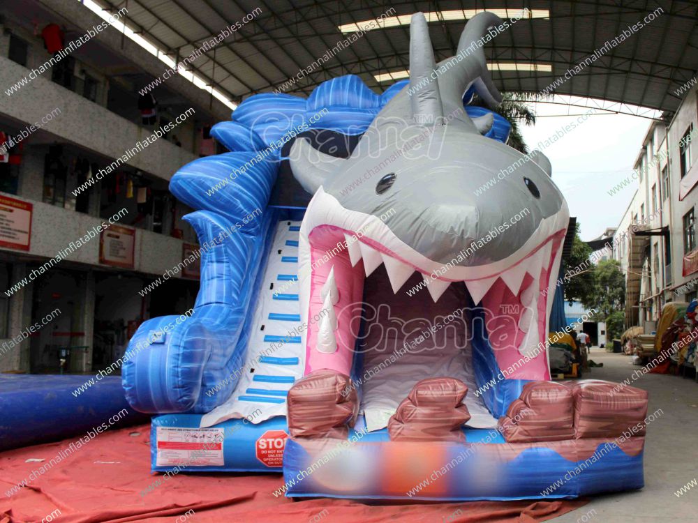 inflatable shark slide