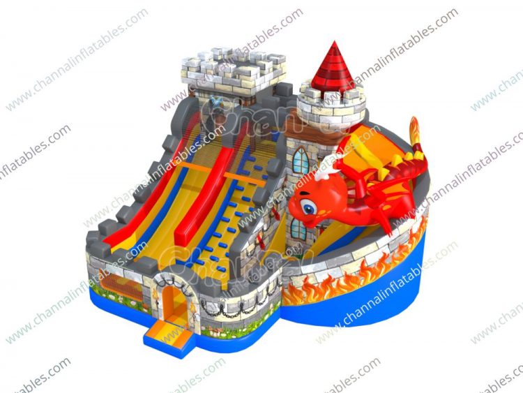 dragon attack inflatable slide