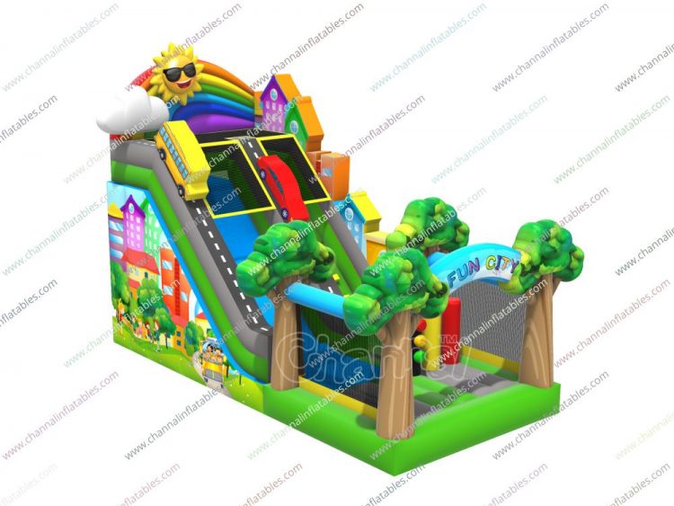 rainbow funcity inflatable slide