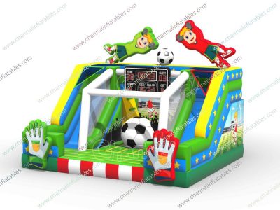 soccer inflatable double slide