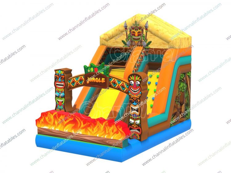 tiki tribe inflatable slide