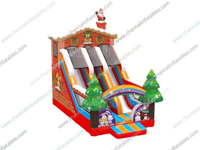 Christmas house inflatable slide
