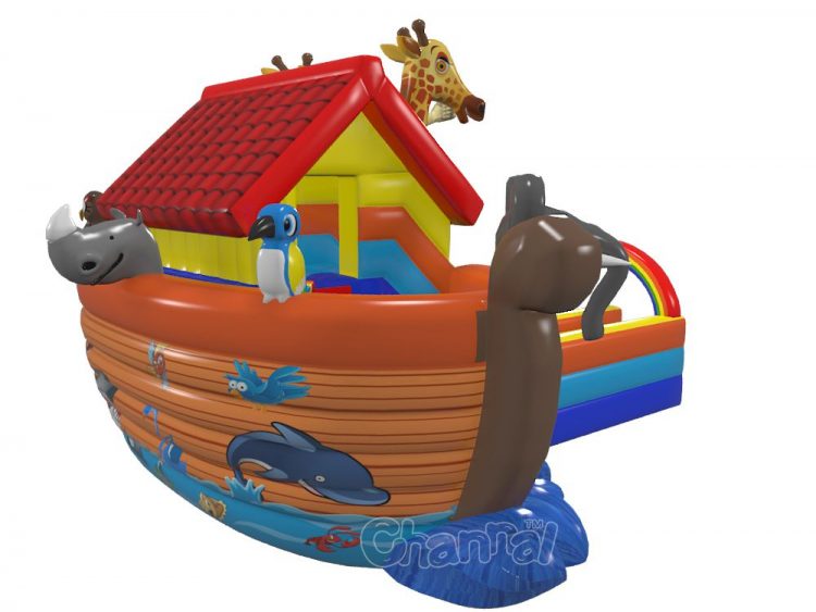 inflatable Noah's ark with animals