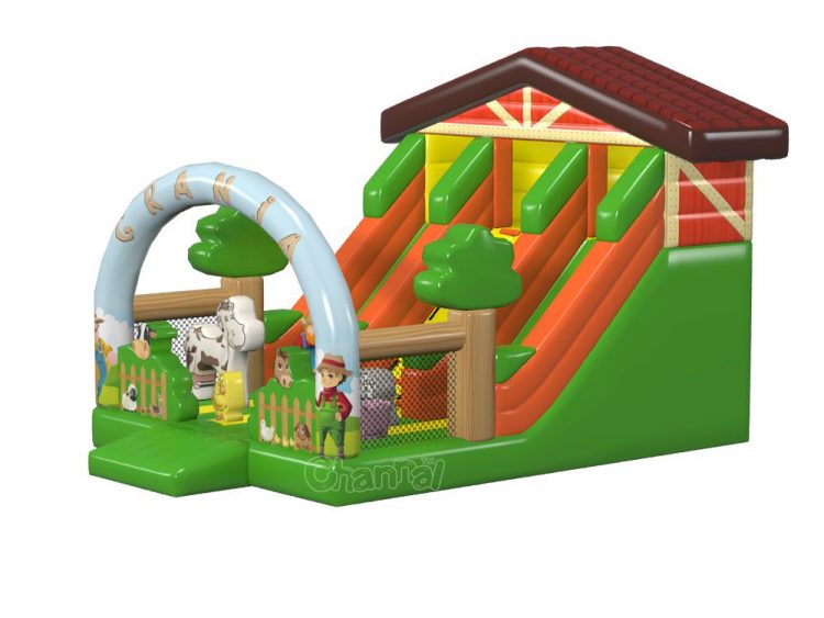 farm barn themed inflatable slide for sale