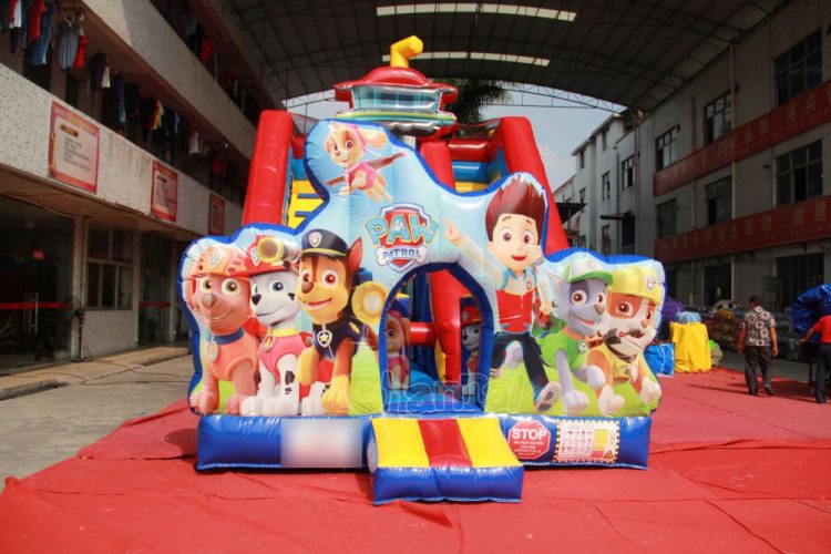 paw patrol blow up slide for kids(Ryder and six dogs)