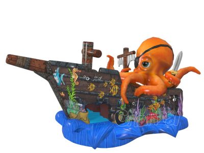 captain octopus inflatable slide for kids