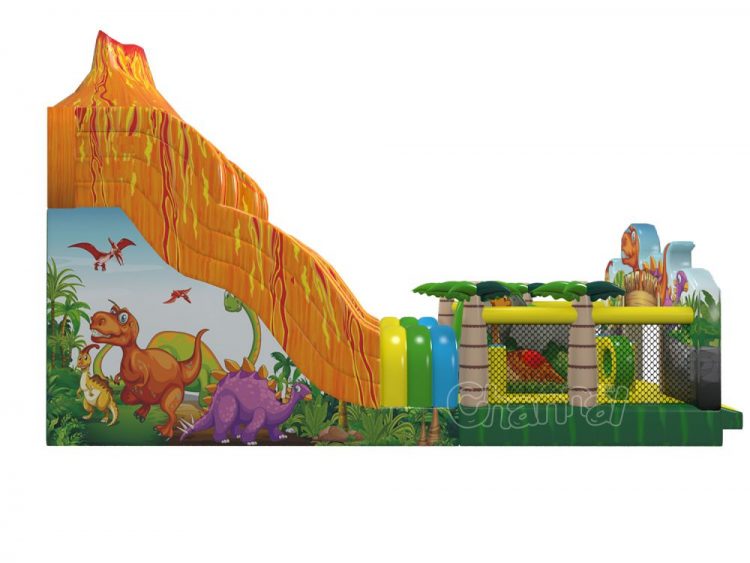 jurassic dinosaur eruptive volcano theme inflatable slide