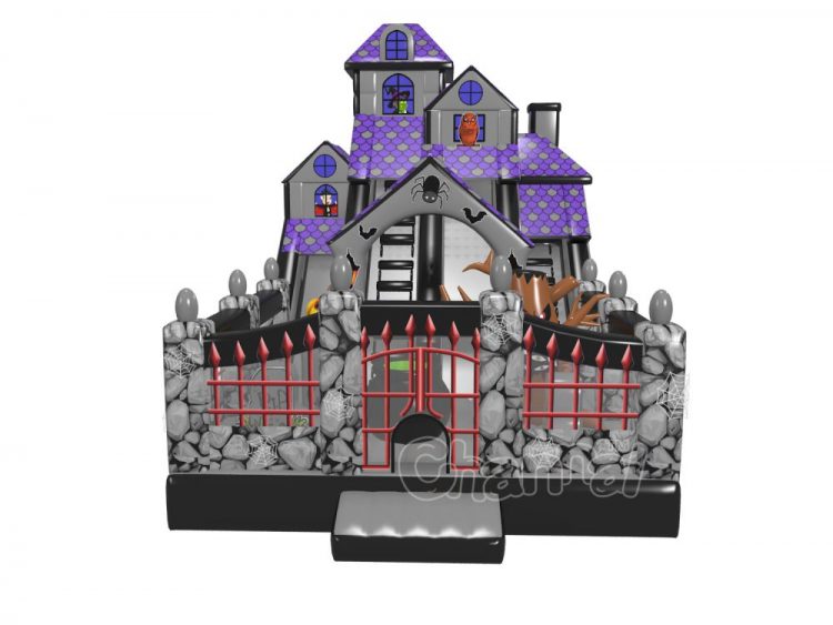 haunted house blow up slide for Halloween (include witch, pumpkin and vampire)