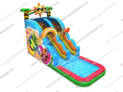 beach fruits inflatable water slide