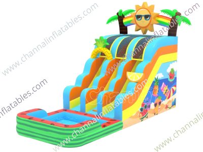 fruit beach party inflatable water slide