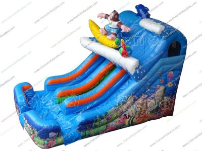surfing theme inflatable water slide