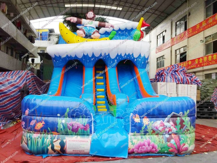 monkey surfing a wave theme waterslide