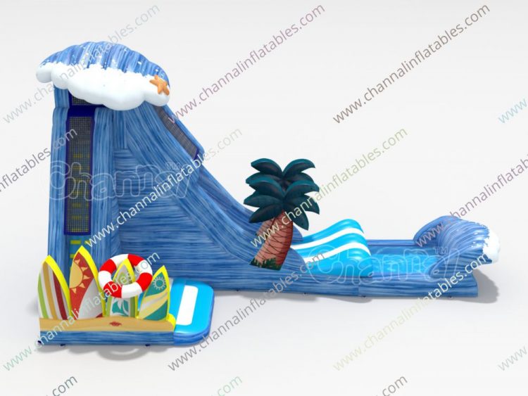 tropical ocean wave water slide