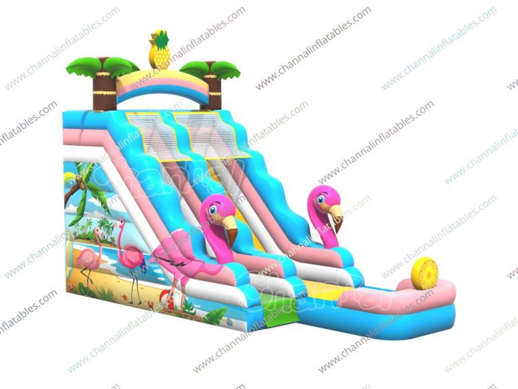 flamingo inflatable water slide