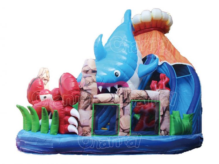 ocean volcano inflatable slide