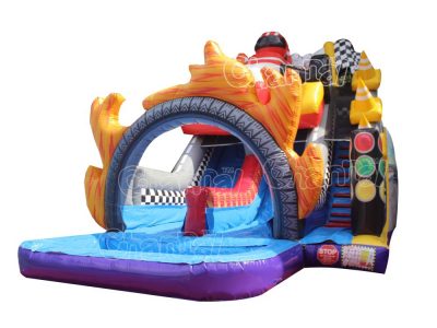 open wheel racing inflatable water slide