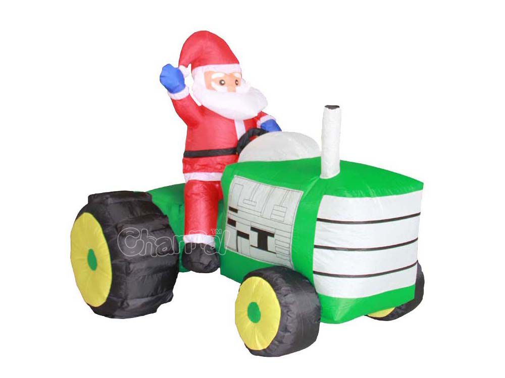 Santa Riding Tractor Inflatable Channal Inflatables