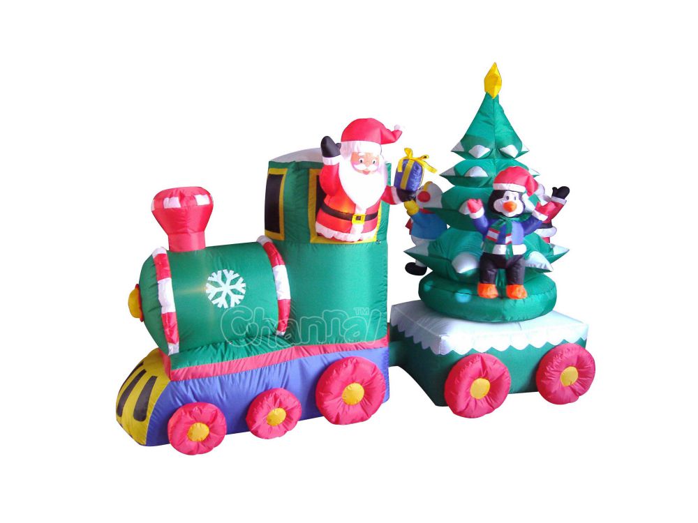 Inflatable Santa Claus Train Channal Inflatables