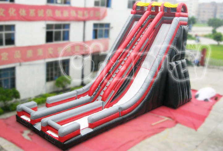 red black inflatable slide