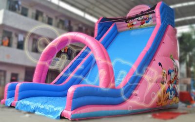 pink mickey mouse inflatable slide