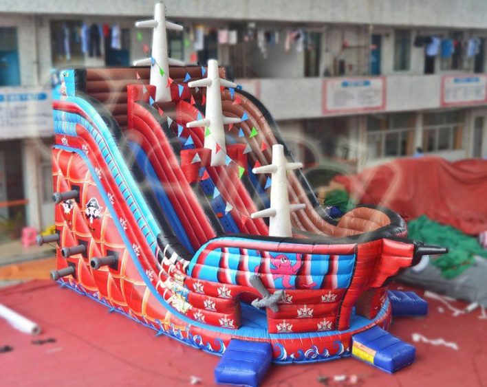 red caribbean pirate inflatable slide