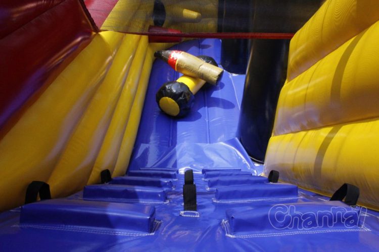 inflatable cannon and climb stairs