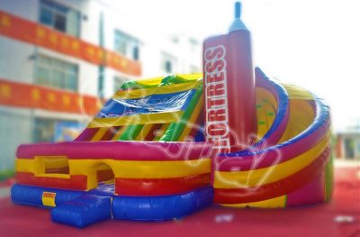 medieval fortress inflatable slide