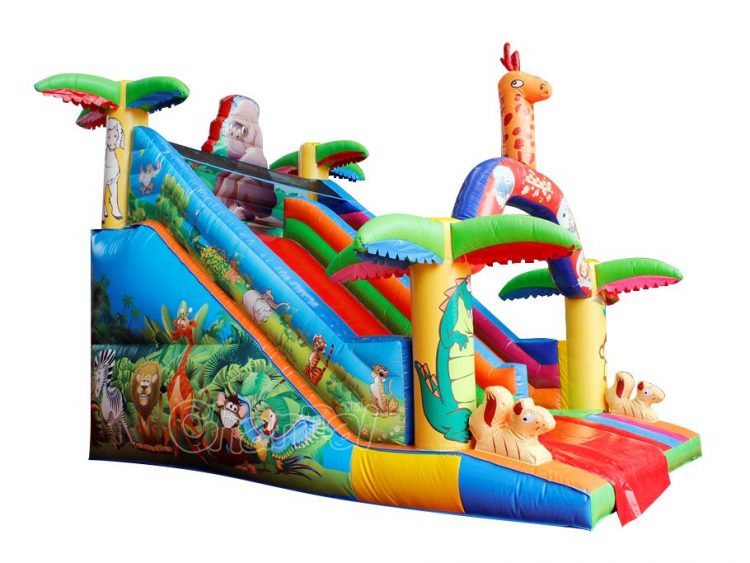 giraffe animal inflatable slide