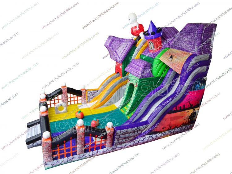 haunted house inflatable slide