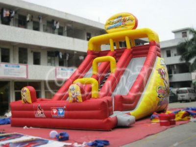 race tin auldey inflatable slide