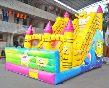 spongbob castle inflatable slide