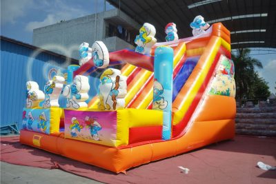 the smurfs inflatable slide