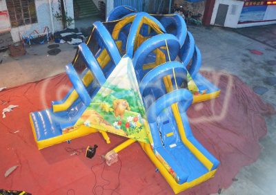 jungle bear inflatable slide