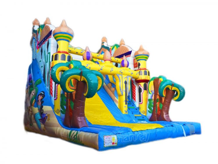 princess jasmine castle inflatable slide