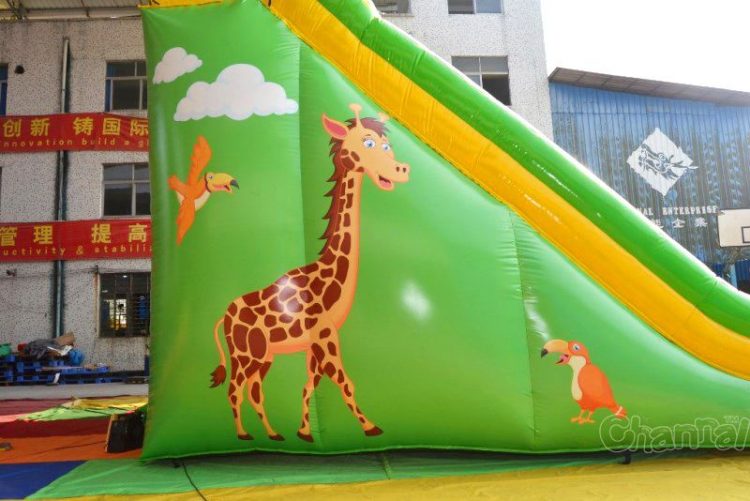 giraffe side painting of inflatable slide