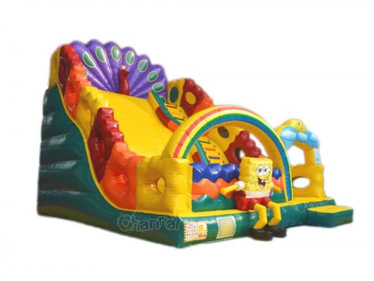 peacock inflatable slide