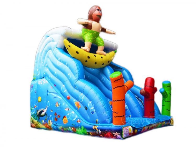 surfing theme inflatable slide