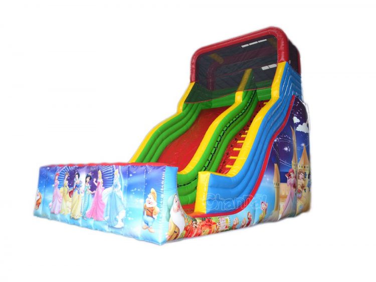 princess with 7 dwarfs inflatable slide