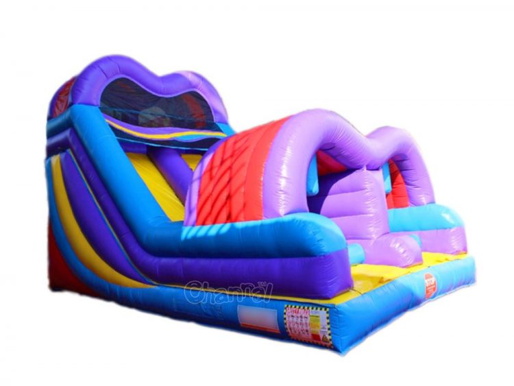 inflatable slide with obstacle entrance