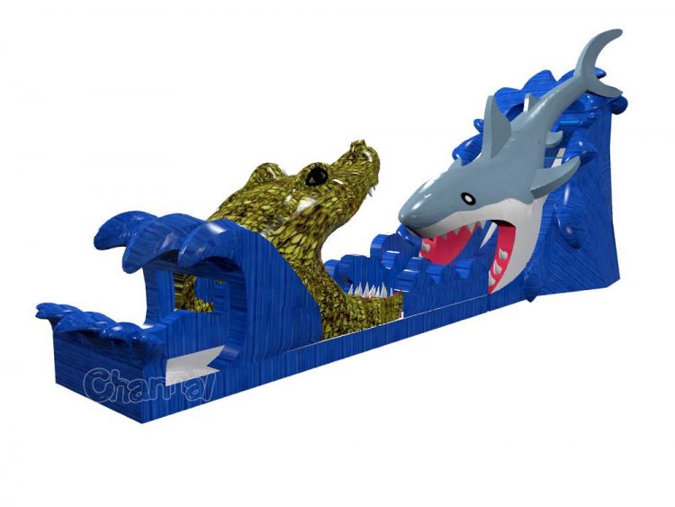 alligator shark inflatable slide