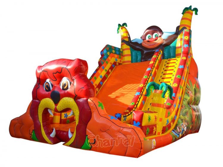 big mouth lion inflatable slide