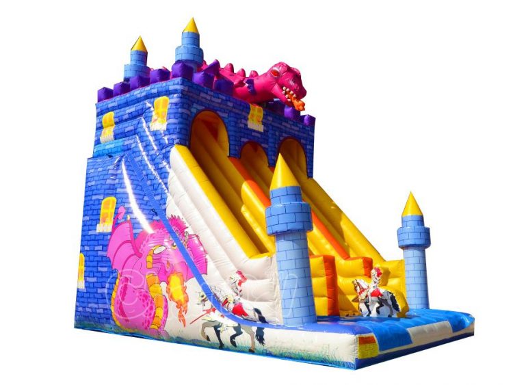 knight vs dragon inflatable slide