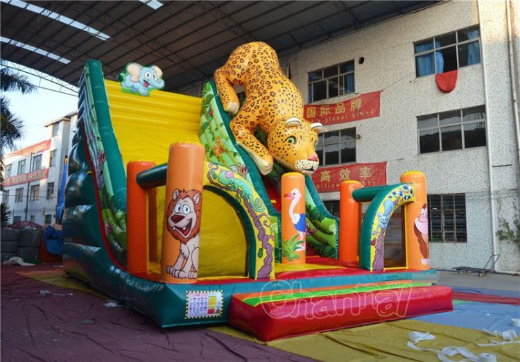 Leopard / Jaguar inflatable slide for kids