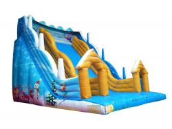winter skiing theme inflatable slide for winter holiday rental